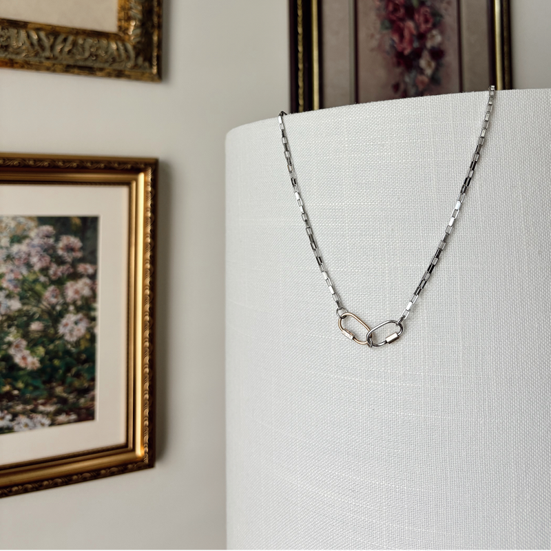 Double Carabiner Chain Necklace