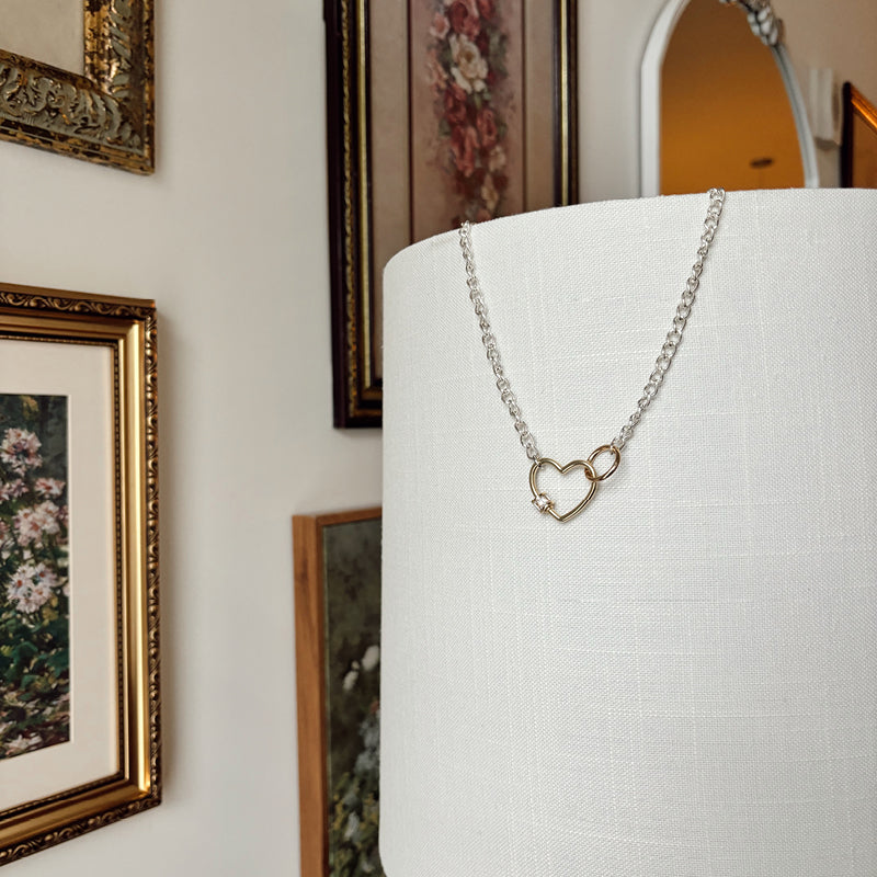 Circle Heart Carabiner Necklace