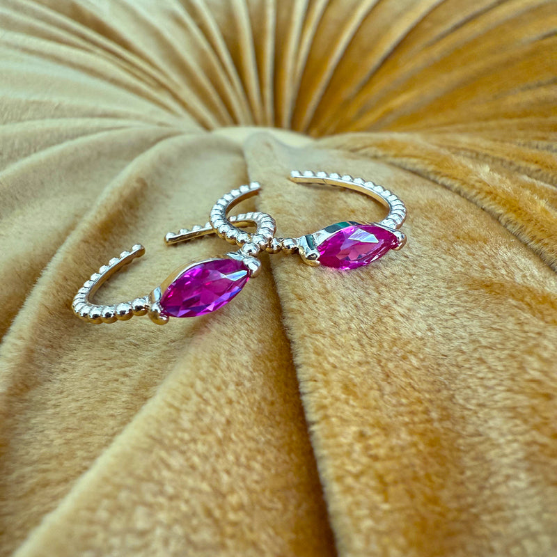 24K Gold Filled Fuchsia Pink Oval Ring