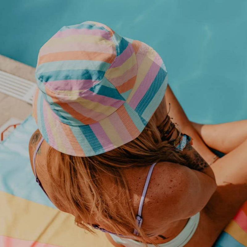 Pastel Striped Bucket Hat