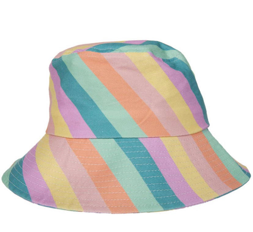 Pastel Striped Bucket Hat